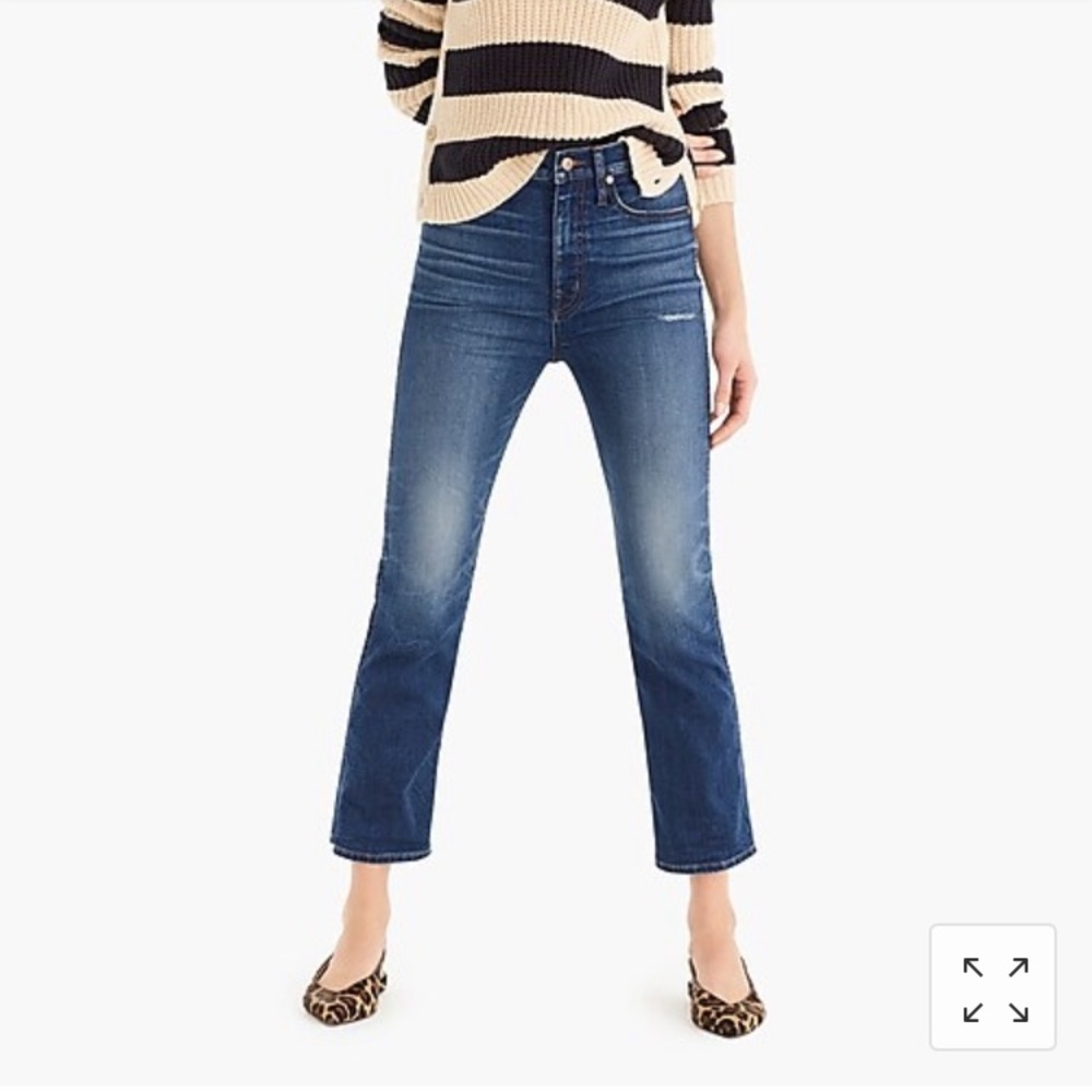 J. Crew Point Sur kickout crop jeans.